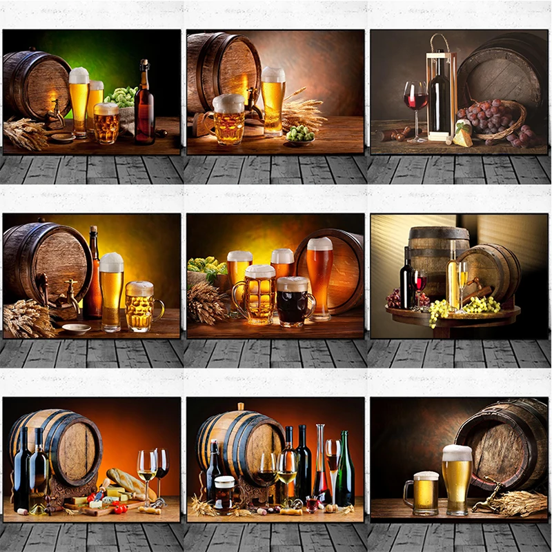 Wine Beer Bottle - Kitchen Bar Red Wine Grape Beer