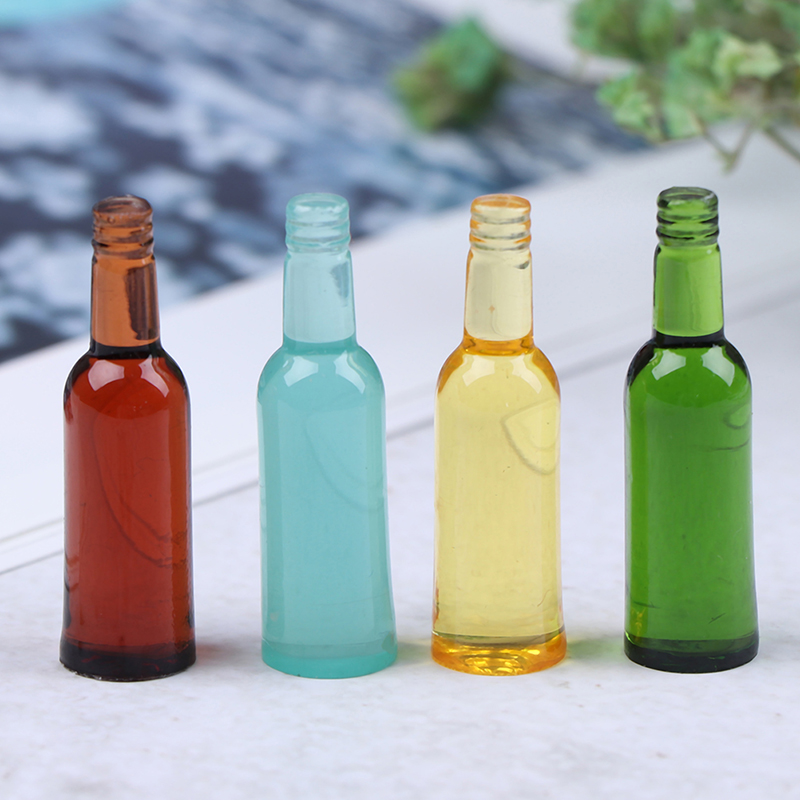 Wine Beer Bottle - 6pcs 1:12 Dollhouse Miniature Beer Wine