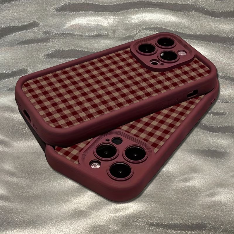 Wine & Beer Packages - Wine Red Vintage Red-Brown Plaid TPU