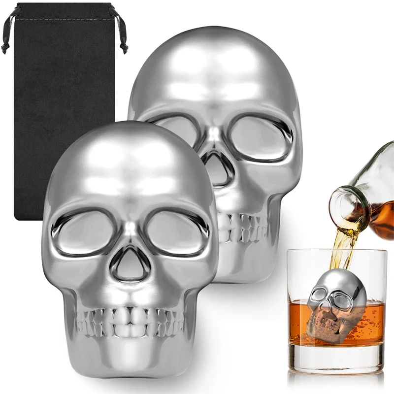 Reusable 2 Skeleton Head Whisk - đánh giá và giá Wine Whiskey Beer