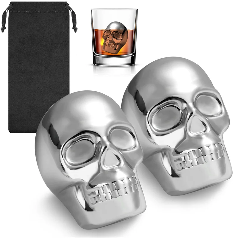 Reusable 2 Skeleton Head Whisk - đánh giá và giá Wine Whiskey Beer