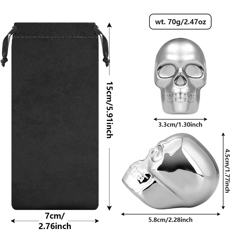 Reusable 2 Skeleton Head Whisk - đánh giá và giá Wine Whiskey Beer