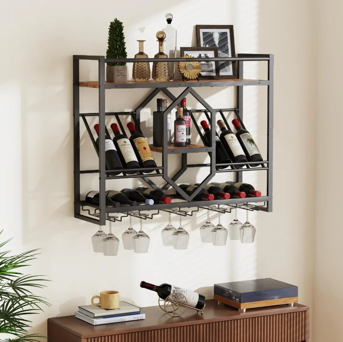 Wrought iron bar wine rack, wa - đánh giá và giá Wine Rack Wall Mount