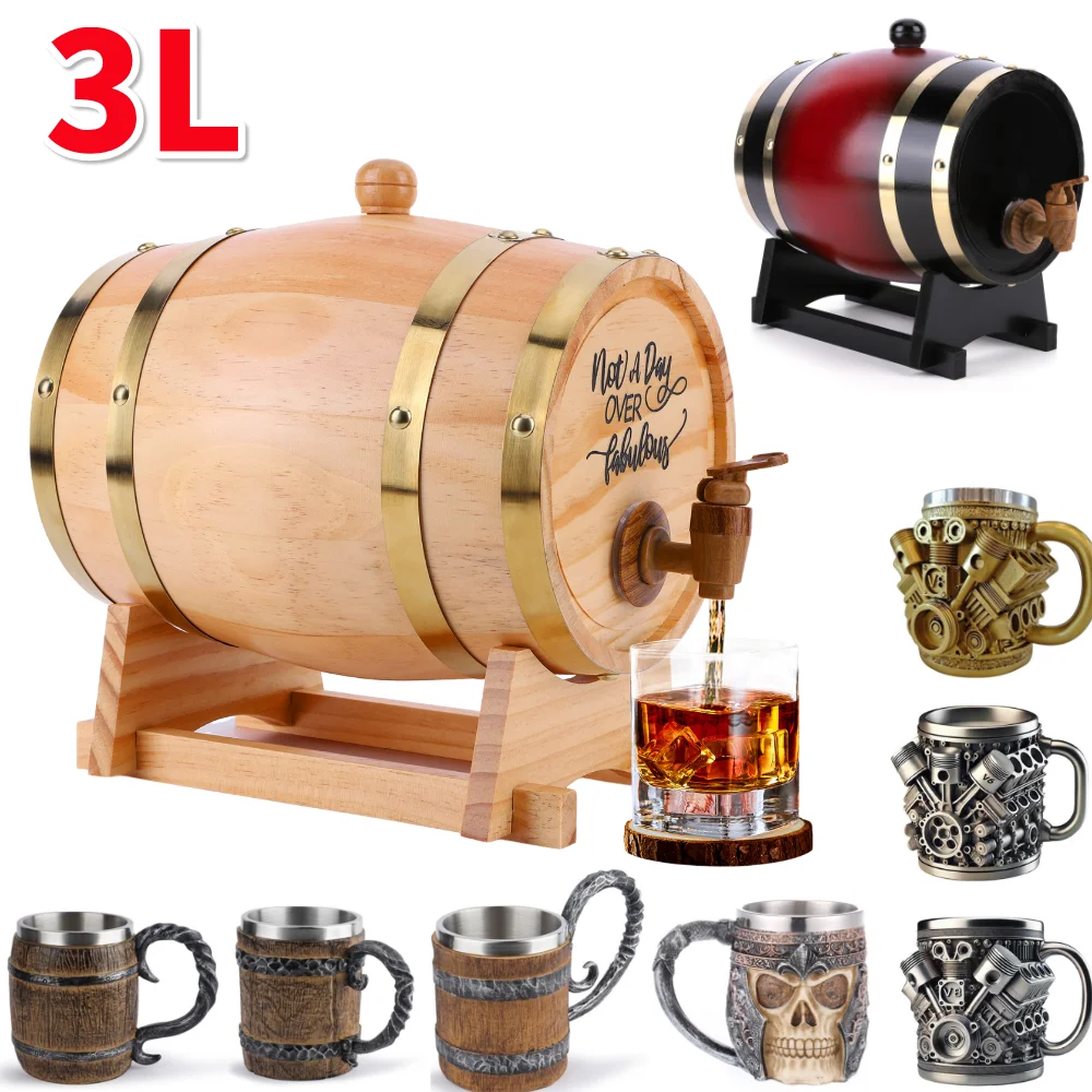 3L Wooden Whiskey Barrel with  - đánh giá và giá Wine Whiskey Beer