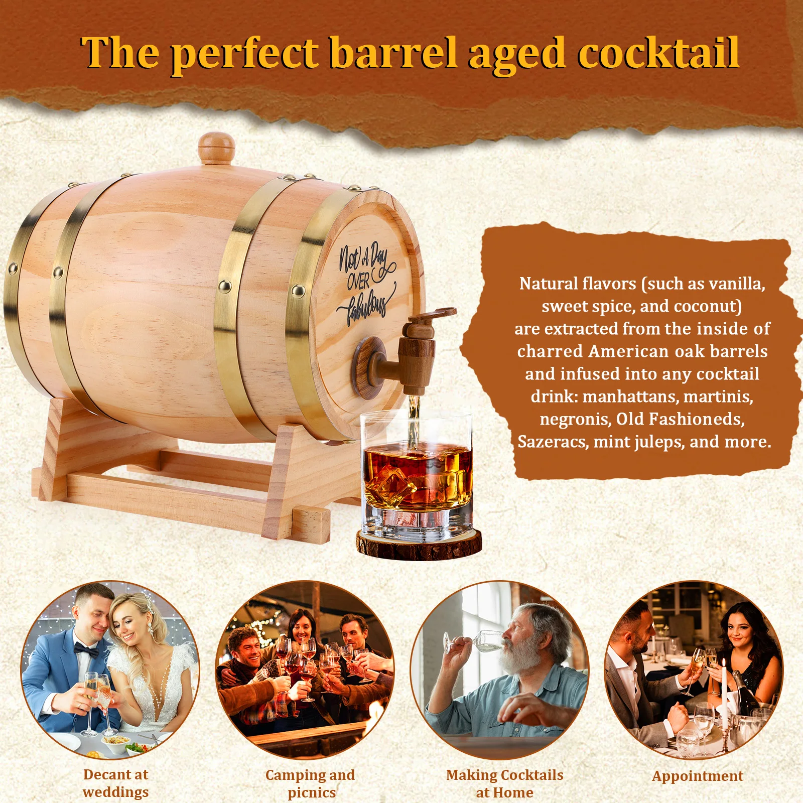 3L Wooden Whiskey Barrel with  - đánh giá và giá Wine Whiskey Beer