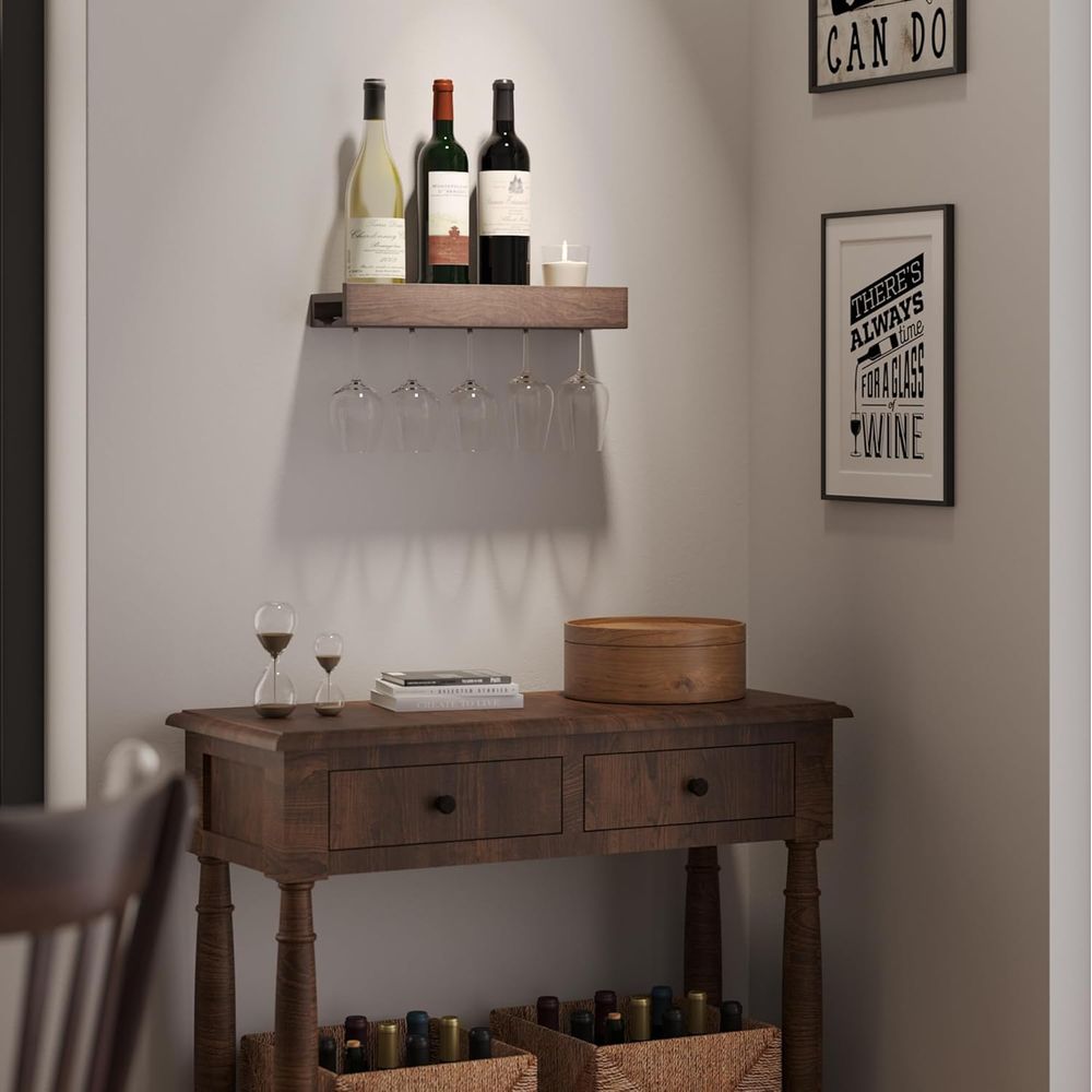 Wall Mounted Wood Floating Win - đánh giá và giá Wine Rack Wall Mount