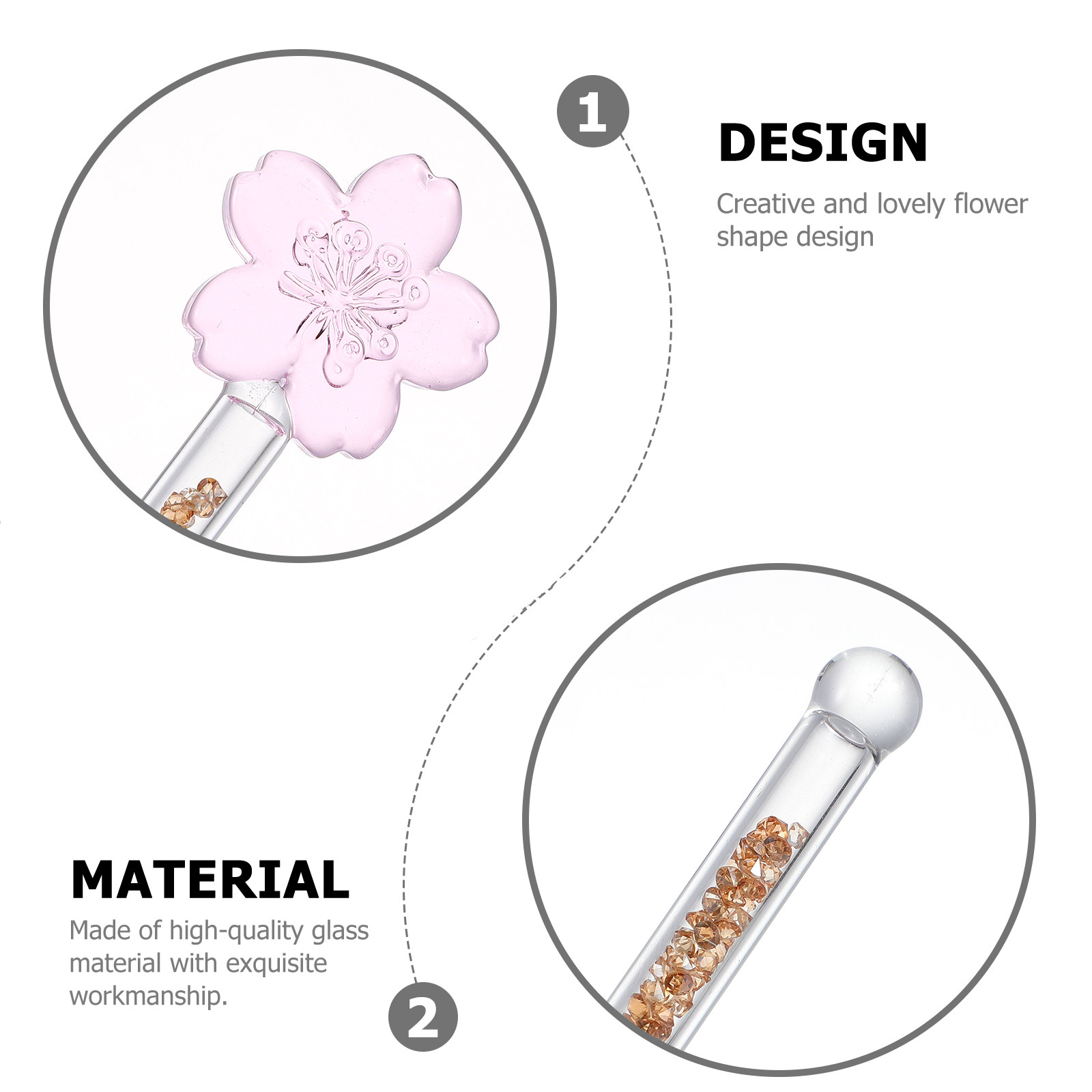 1Pcs Glass Stirring Rod Flower - đánh giá và giá Muddler Cocktail Bar