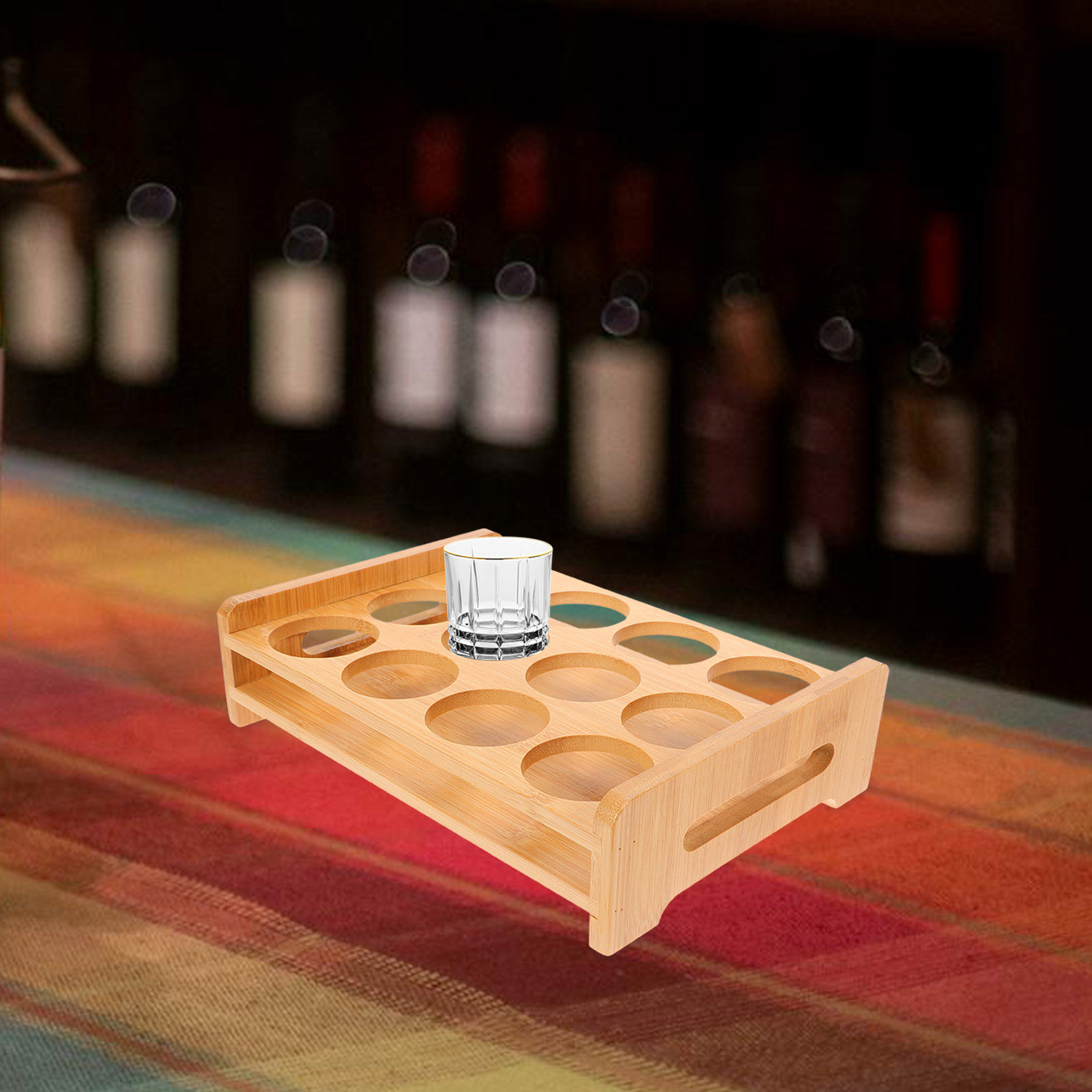Bamboo Shot Glasses Holder Dis - đánh giá và giá Wine Whiskey Beer