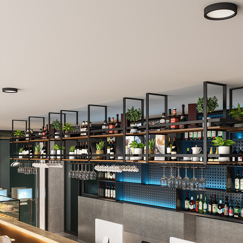 Simple metal wrought iron hang - đánh giá và giá Wine Rack Wall Mount