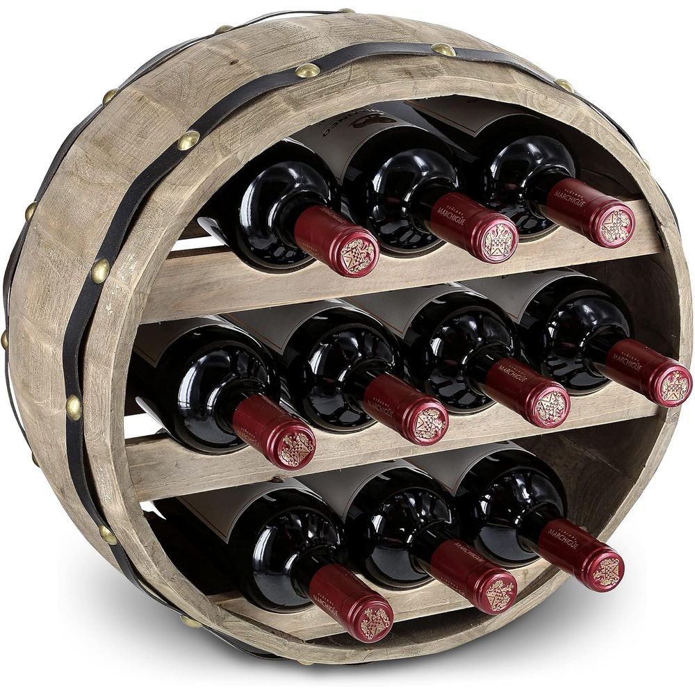 Natural Wood Industrial Wall M - đánh giá và giá Wine Rack Wall Mount